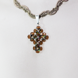 Pendant 40cm - Ciara-Khaki Braid - Pendant 40cm - Laiton argenté